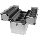 Aluminum Tool Box Tackle Box 24 L Silver Open Toward 2 Sides for Transport and Presentations