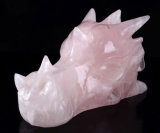 Collectible. Natural Pink Quartz Crystal Dragon Skull Carving #3r41, Healing