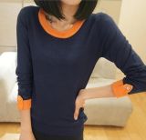 Lady Fashion Black Knitted Pullover Sweater/Garment (ML99154)