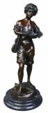Bronze Boy with Violin Sculpture & Statue (TPY-039)