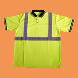 Reflective Safety Polo Shirt With Contrast Strip Collar
