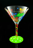 Handpainted Martini Glasses, Handmade Glassware