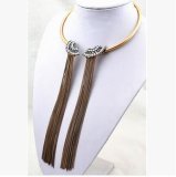 Fashion Jewelry Alloy Tassels Crystal Stud Necklace (XL047A)