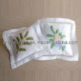 Floral Embroidery Linen Bag in Square Shape (LB-010)
