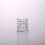 Pressed Grid Candle Holder Glass