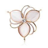 Factory Direct Double Flower Opals Brooch Fashion Accessories