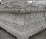 Bianco Rosso Carving Column Base for Decoration (CV014)