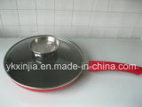 Kitchenware Aluminum Frying Pan with Lid for Pouring Oil Cookware