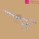 Flower Titanium-Coated Hair Cutting Scissors Hairdressing Scissors (RS3018)