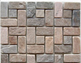 Rusty Slate Slate Flagstone Tiles on Mesh for Outdoor Paving, Yellow Slate, Culturestone