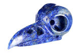 Natural Lapis Lazuli Carved Bird/Raven Skull Pendant Carving #9j29, Crystal Healing