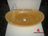 Yellow Onyx Oval Sink / Wash Basin