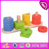2015 Geometric Board Kids Wooden Blocks Toy, Colorful Wooden Geometric Block Toy, Cheap Wooden Geometric Shape Blocks Toy W13D084