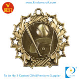 3D Antique Gold Baseball Medal