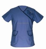 Nice Style Hospital Work Wear Embroidering Blue Lab Coat
