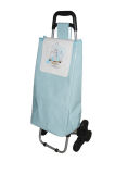 Leather Shopping Trolley Bag with Three Wheels