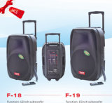 Rechargeable Battery Speaker Box with USB/SD Bluetooth Wireless Microphones F-19