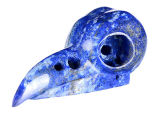Natural Lapis Lazuli Carved Bird/Raven Skull Pendant Carving #9j40, Crystal Healing