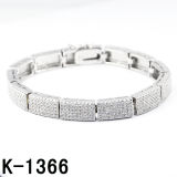 Fashion Sterling Silver Micro Pave Jewellery Bracelet (K-1366)