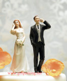 Cell Phone Fanatic Bride and Groom Wedding Resin Figurine