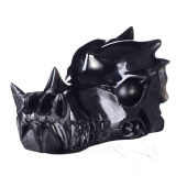 Natural Black Stone Carved Dragon Skull Carving #7y97, Crystal Healing