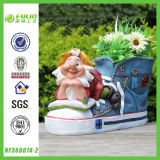 High Quality Polyresin Gnome with Boot Flower Planter (NF360074-2)