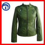 Lady's Garment Dyed PU Jacket Fashion Winter Jacket Qzydt-L-02