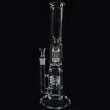 Glass Pipe, Oil Rig Glass Pipe, Glass Smoking Pipe with 2 Percs 18 Inches High (GB-005)