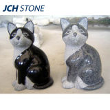 Black and Grey Nature Granite Animal Cat Stone Sculpture
