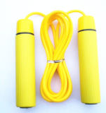 Yellow Foam Handle Jump Rope with PVC Rope