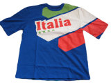 100% Cotton Italy Football Fun T-Shirt (HT-TS-004)