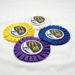 Button Badge with Ribbon Rosette for Party