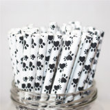 Cute Paw Type Paper Straws for Children's Party