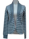 Lady Stripes Knitted Cardigan Sweater Fashion Garment (ML007)