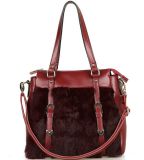 Cony Hair Patchwork with Cow Leather Bags Winter New Style