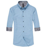 Men's Casual Long Sleeve 100% Cotton Shirt (WXM123)