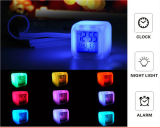 Coloful LED Digital Square Alarm Clock
