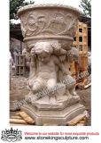 Stone Flowerpot & Vase, Garden Flowerpot & Vase, Marble Carving (SK-2514)