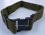 Polyester Webbing Belt with Plastic Black Buckle in Green