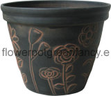 Fiber-Clay Vintage Bowl Flower Pot (0884) (12