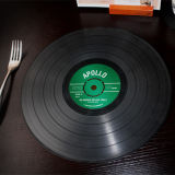 Retro Vinyl-Style Table Mat Black Vinyl Record Table Placemat Dinner Table Pad