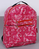 Hot Sale Waterproof Printed Durable Cotton PVC Backpack Bag with Zipper and Pockets, School Bag