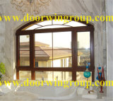 Oak/Cherry Wood Aluminum Casement Window for Villa