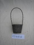 Flower Wooden Basket with Handle