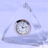 Pure Triangle Crystal Table Clock for Office Decoration