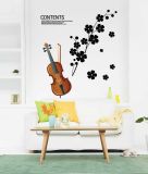 Ay934 Violin Home Decoration Design DIY Waterproof Wall Sticker