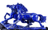 Lapis Lazuli Couple Horse Sculpture for Sale (W79)