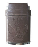 New Style PU Leather Wrap Hip Flask Made of Stainless Steel, 3 Shot Glass