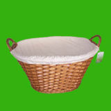 Willow Basket with Handles and Fabric Lining (FM348)