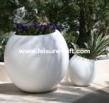 Large Decorative Ball Fiberglass Plant Flower Pot